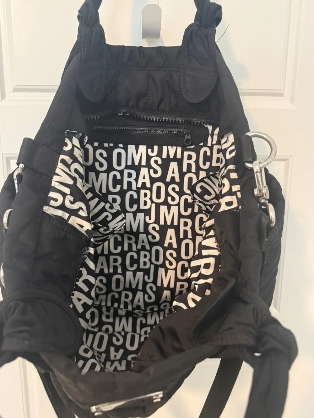 Marc by Marc Jacobs Pretty Eliza Baby Diaper Bag Black Quilted Nylon
